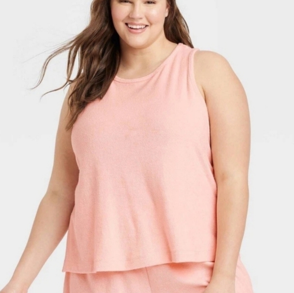 A New Day Womens Terry Tank Top Size XL Peach Razor NEW